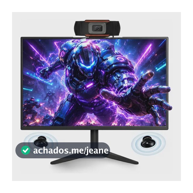 Monitor 22 Pol 100hz Full Hd Com Câmera E Som, Preto Preto 100/240v