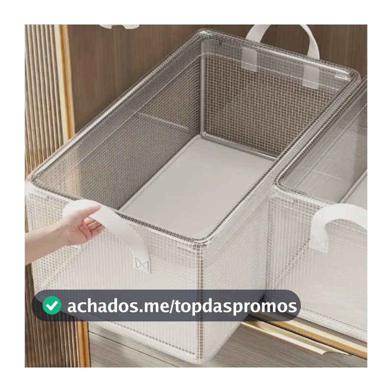 2 Cesto Transparente Durável Reforçadas Empilhável P/roupas, Transparente