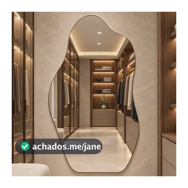 Espelho Rocco Corpo Inteiro Organico 90x40 Pinterest Grande Orgânico - Suporte