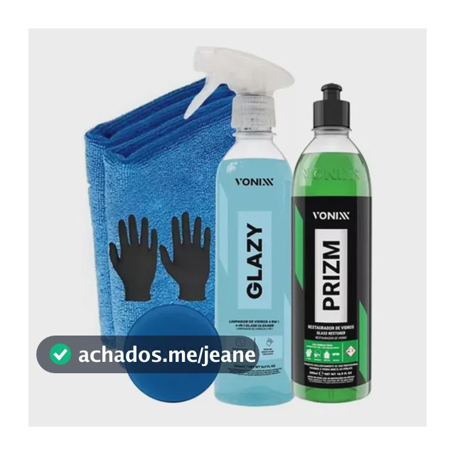 Kit Glazy 500ml Prizm Aplicador Pano Redutor De Risco Vonixx