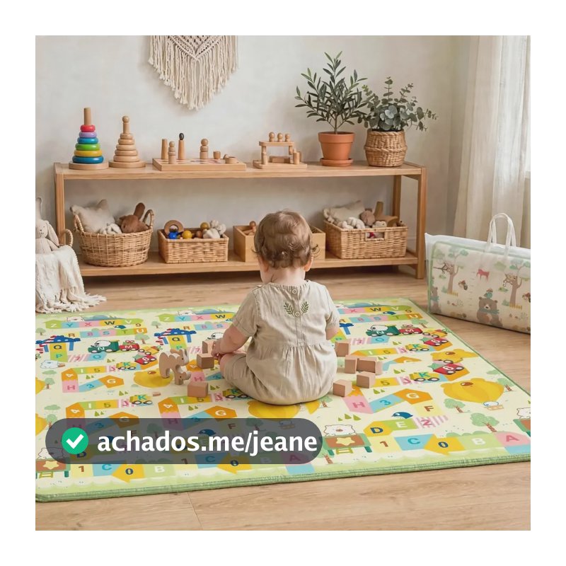 Tapete Tatame Infantil Emborrachado Dobrável Dupla Face Bebe