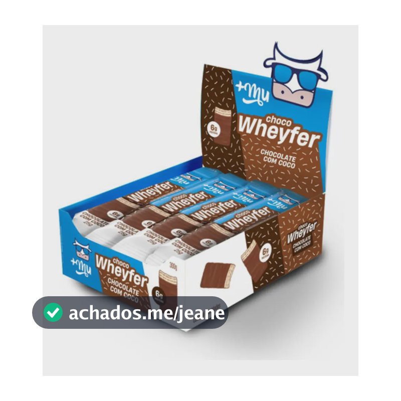 Barra de proteína +Mu Chocowheyfer sabor Chocolate com coco 12 un