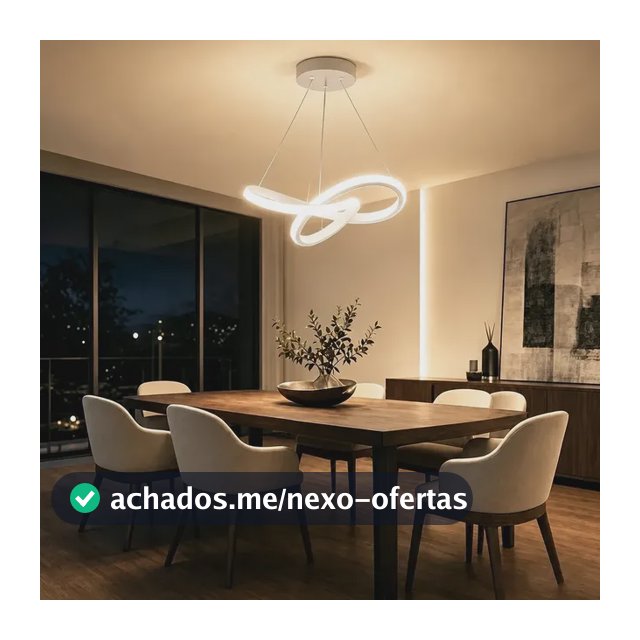 Lustre Pendente Led Moderno 3 Cores Bivolt 24cm Sala Quarto