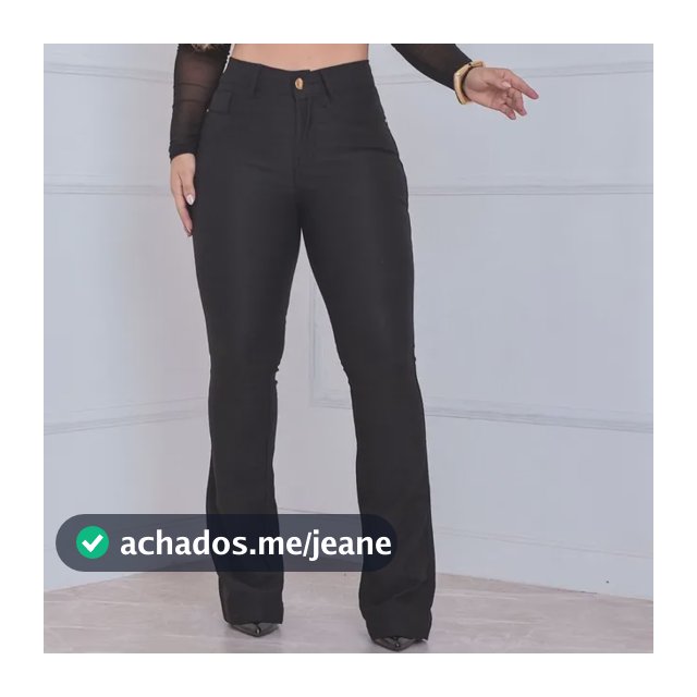 Calça Jeans Feminina Flare Empina Bumbum Modeladora Cós Alto