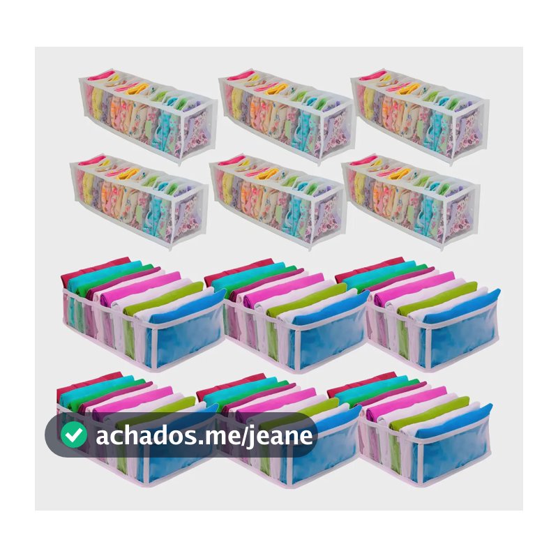 Kit 12 Colmeia organizadora de gavetas 6p +6g para camisetas, calcinhas, cuecas, meias cor branco - Organizalux
