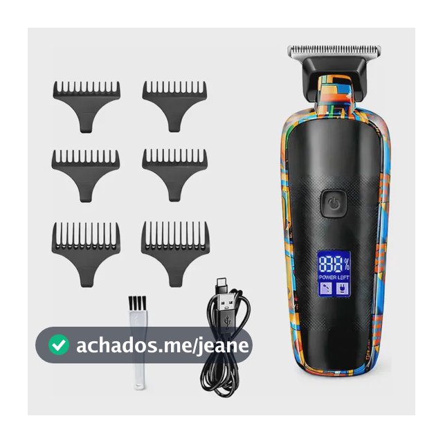 Máquina De Acabamento Kemei Km-max5090 Profissional Barbeiro Preto