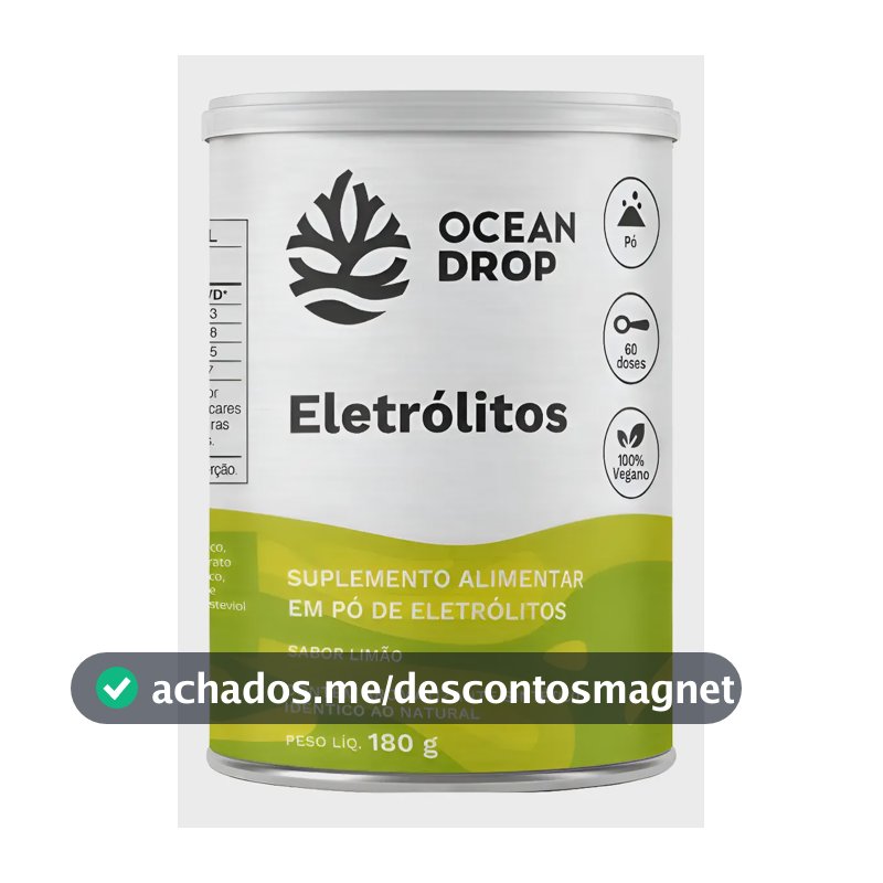 Eletrólitos Ocean Drop Sódio Potássio Fósforo Magnésio Eletrolitos 180g Sabor Limão