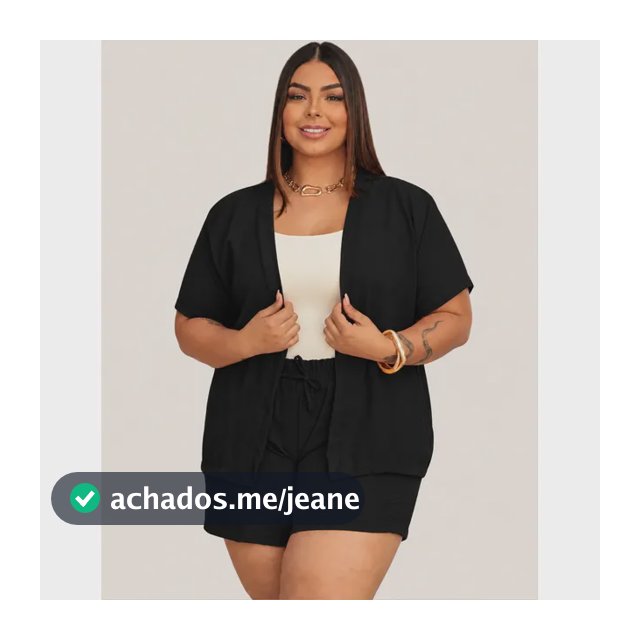 Conjunto Kimono Plus Size Short Verão Moda Elegante Casual