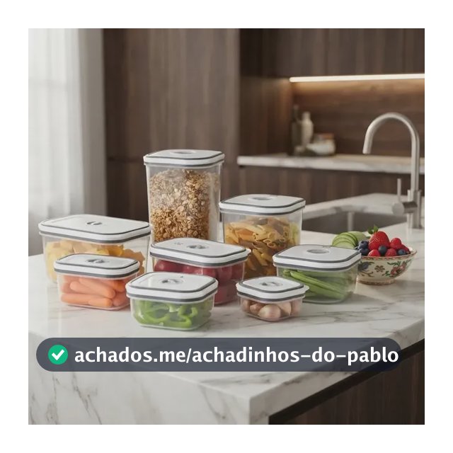 Potes Herméticos Electrolux Kit com 8 Transparente Com Tampa Branca Porta Mantimentos e Alimentos