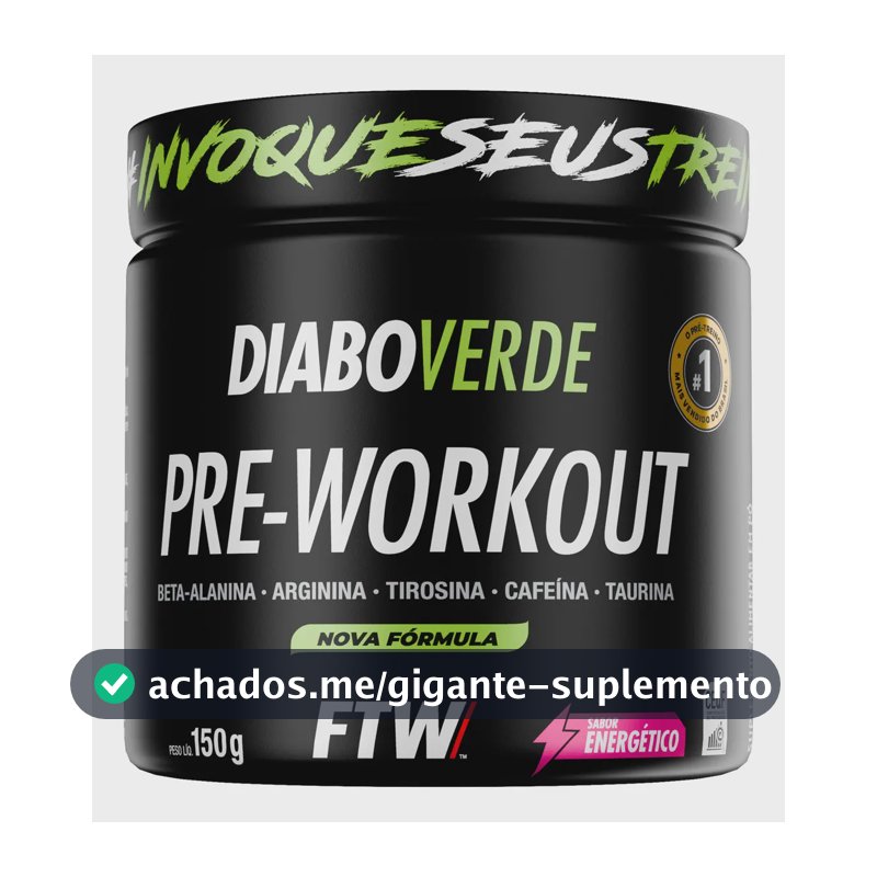 Suplemento FTW Diabo Verde Pre-Workout en pó sabor energético x 150g