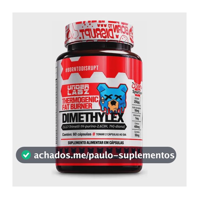 Under Labz Termogênico Cafeína Dimethylex Cápsula Sem Sabor