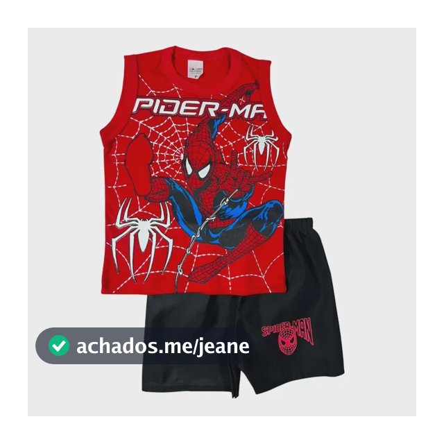 Homem Aranha Spider Conjunto Infantil Menino Camiseta Short