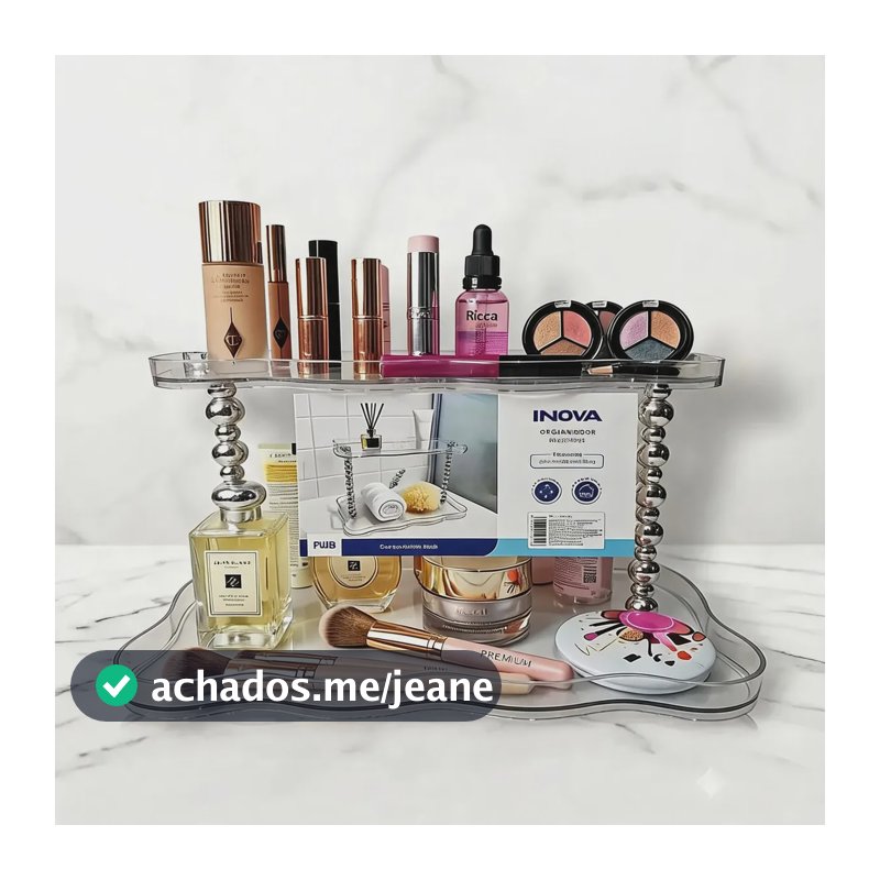Organizador Acrilico 2 Andares Perfumes Maquiagem Banheiro Translúcido