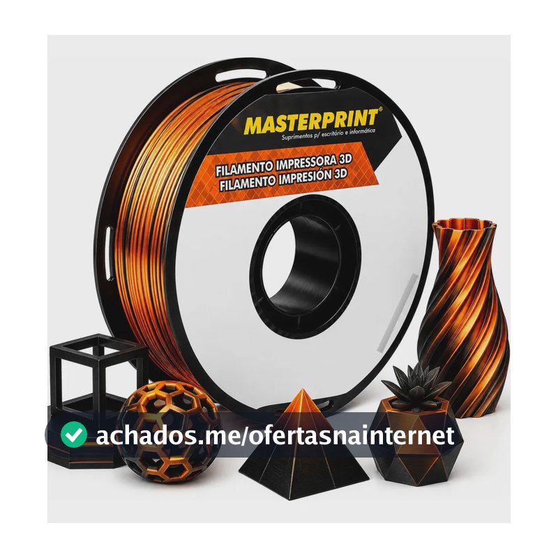 Filamento Pla Silk 1kg Laranja/preto Impressão Profissional