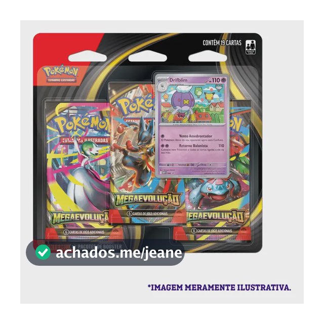 Blister Triplo Pokémon Megaevolução Colecionáveis Tcg Copag