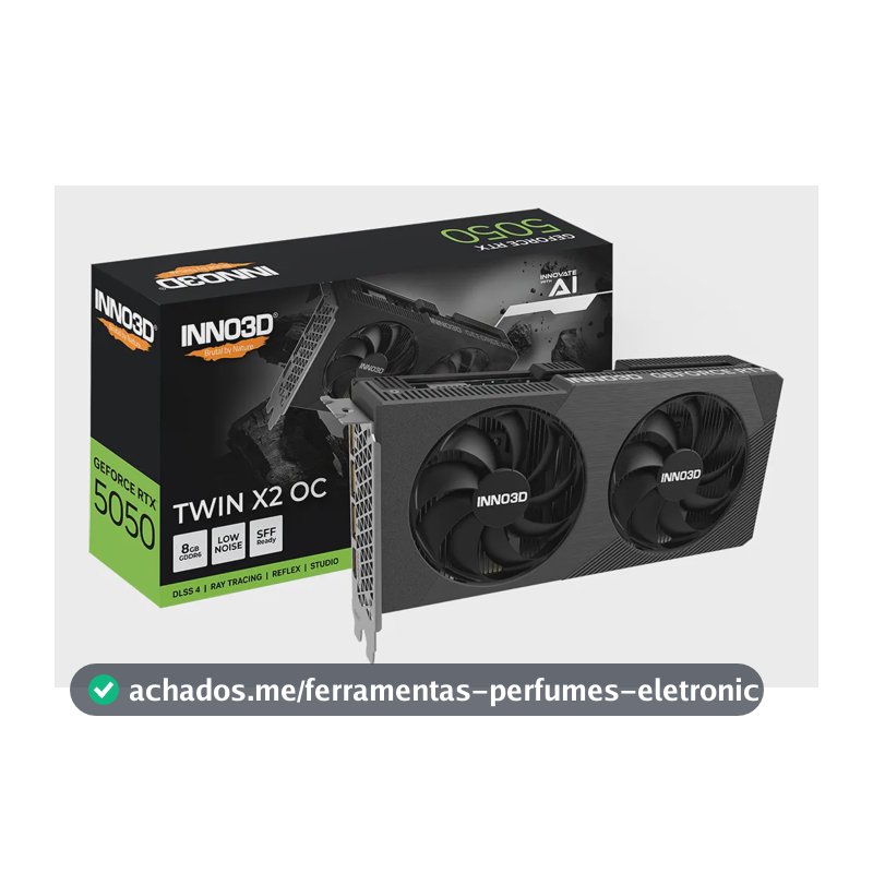 Placa de Vídeo INNO3D RTX 5050 TWIN X2 8GB GDDR6 Geforce Nvidia 4K