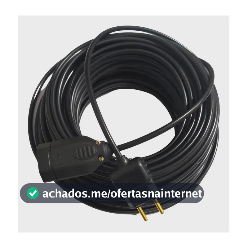 Extensão Eletrica 30 Metros Reforçada Profissional 10a Co Preto