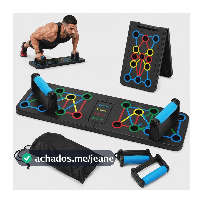 Prancha de Flexão PROHAND 15 em 1 Dobrável para Treino de Peito, Costas, Ombros e Tríceps