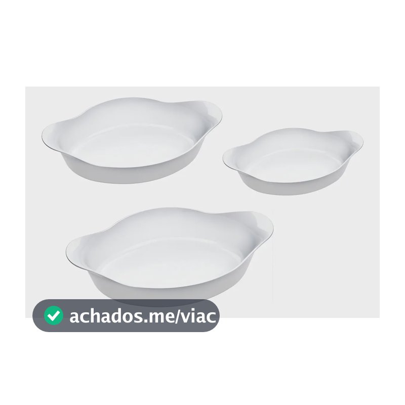 Kit De Assadeiras Marinex Opaline Oval 3 Peças