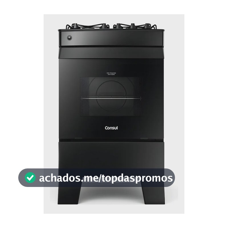 Fogão 4 Bocas Preto Consul Com Mesa De Vidro - Cfo4vce