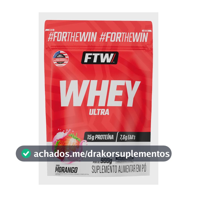 Whey protein FTW em pó sabor Morango x 900g