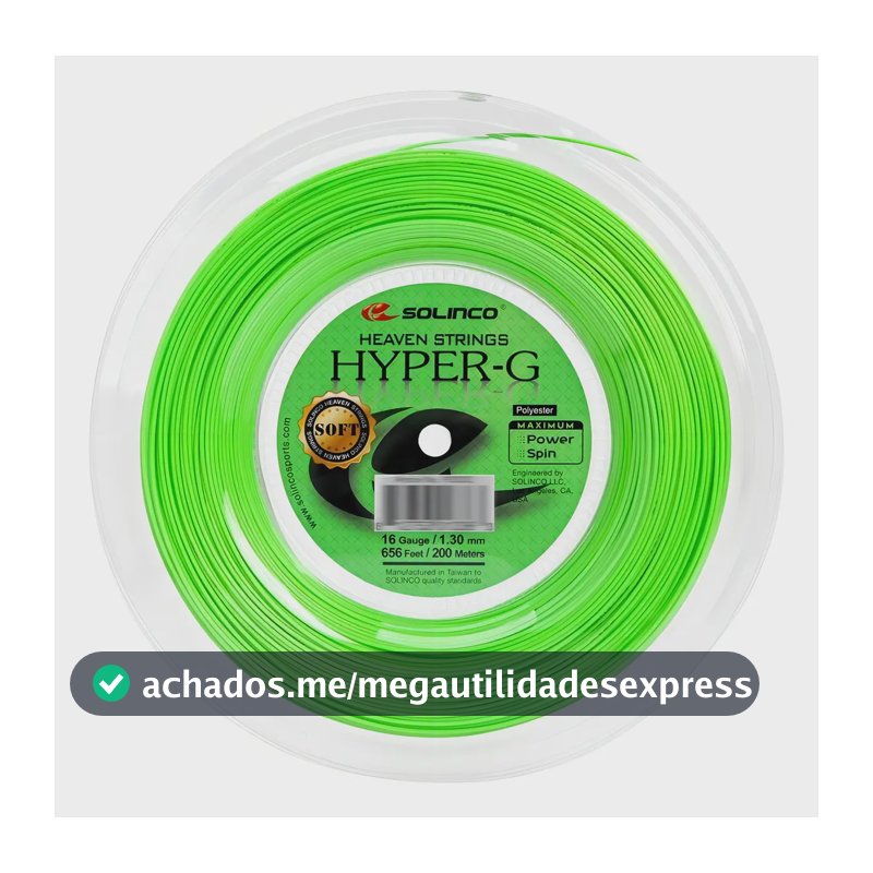 Corda Solinco Hyper G Soft 16 Co-poliéster 1.30mm 200m Verde
