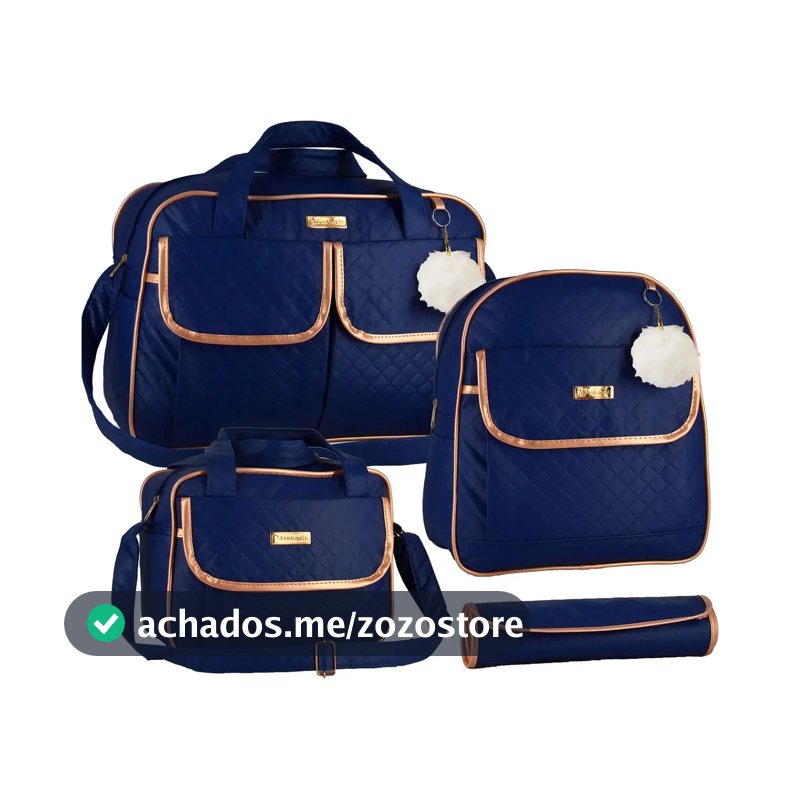 Kit Bolsa Maternidade Azul-marinho com Mochila e Trocador Bambinelli