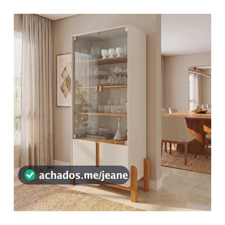 Cristaleira Lizz Casa D Wt Off White Cedro