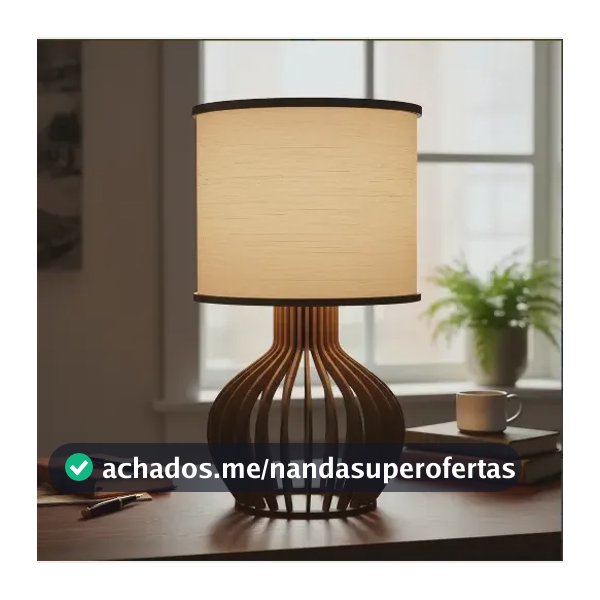 Abajur de Mesa Authentic Pama Decor Rússia P Madeira Imbuia Bivolt