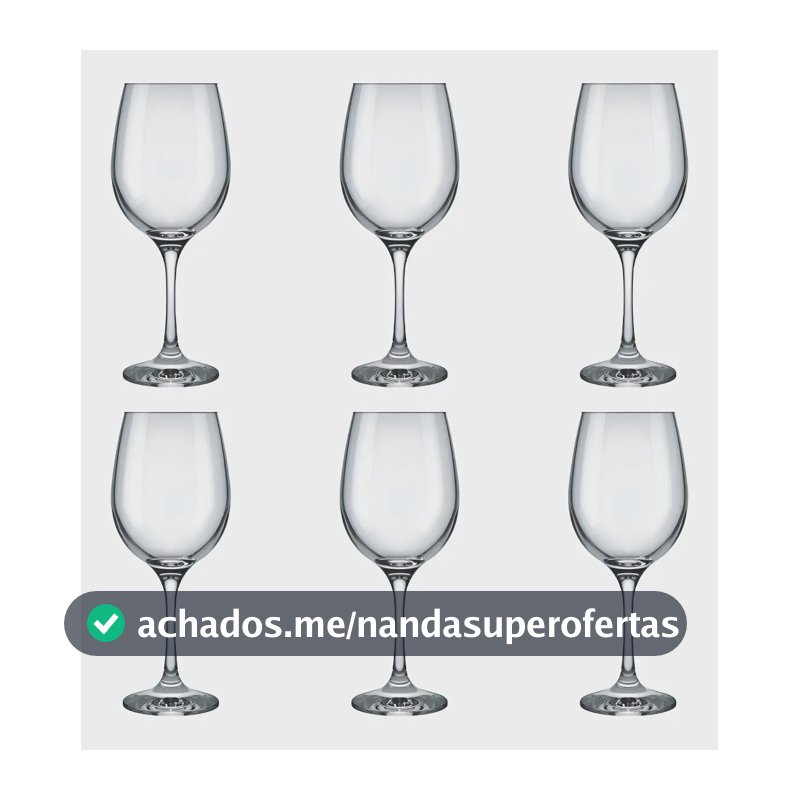 Jogo 6 Taças de Vidro Vinho/Água 490ml Nadir Figueiredo Barone