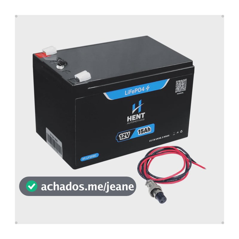 Bateria Lítio Lifepo4 12v 15ah 192wh Bms Solar Som Nobreak