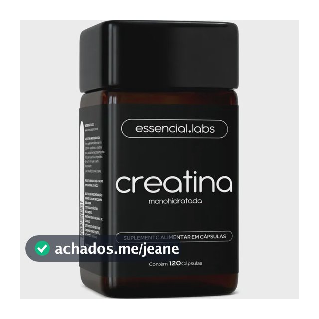 CREATINA MONOHIDRATADA 100% Pura com Matéria-Prima Importada - 3g de Creatina por Dose - 120 Cápsulas