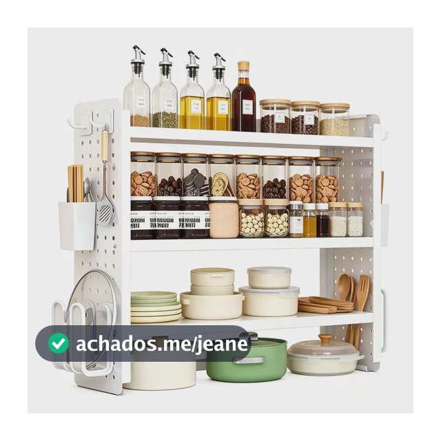 Estante Porta Temperos Aço 3 Níveis Ajustável 60cm Cozinha Branco