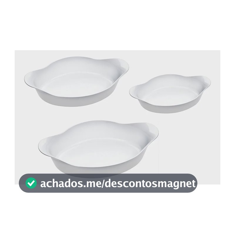 Kit De Assadeiras Marinex Opaline Oval 3 Peças