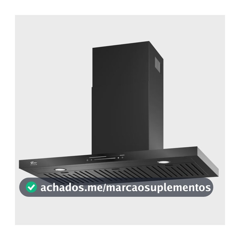 Coifa De Parede Fischer Platinium 90 Cm Preto Controle Gesto Promo Wave