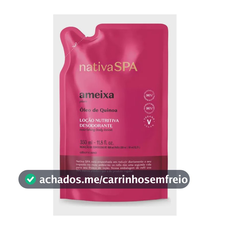 O Boticário Refil Loção Hidratante Desodorante Corporal Nativa SPA Ameixa PLUM 350ml