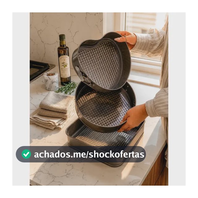Kit 3 Formas Antiaderente Teflon Fundo Removível Wellmix Cinza-escuro