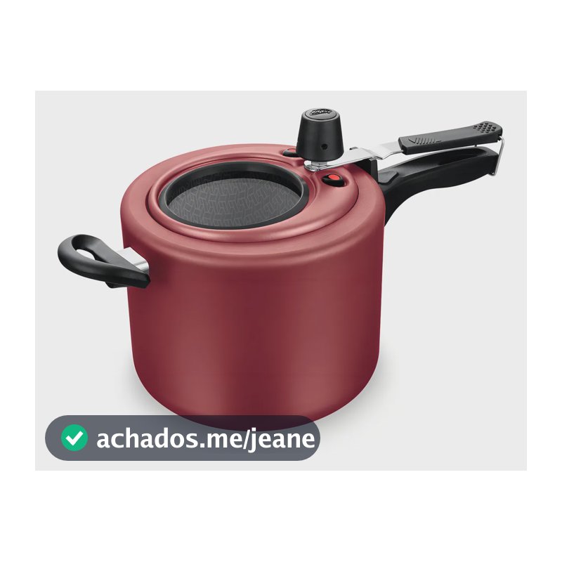 Panela De Pressão Antiaderente Cor Vermelho 4,5l C/visor Mta Cor Cereja 6017