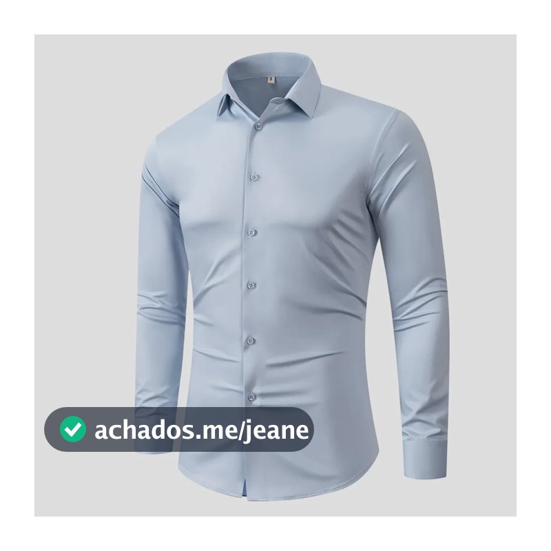 Camisa Social Masculina Manga Longa Fibra De Bambu Elastano Verde-claro 3