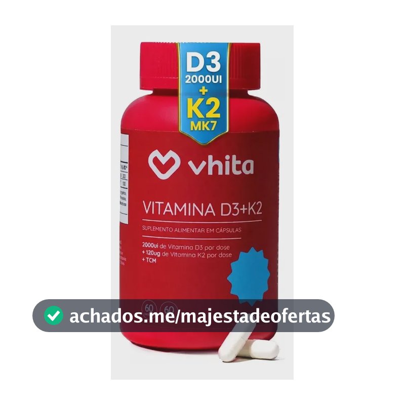 Vitamina D3 2000ui + K2 MK7 60 cápsulas Vhita