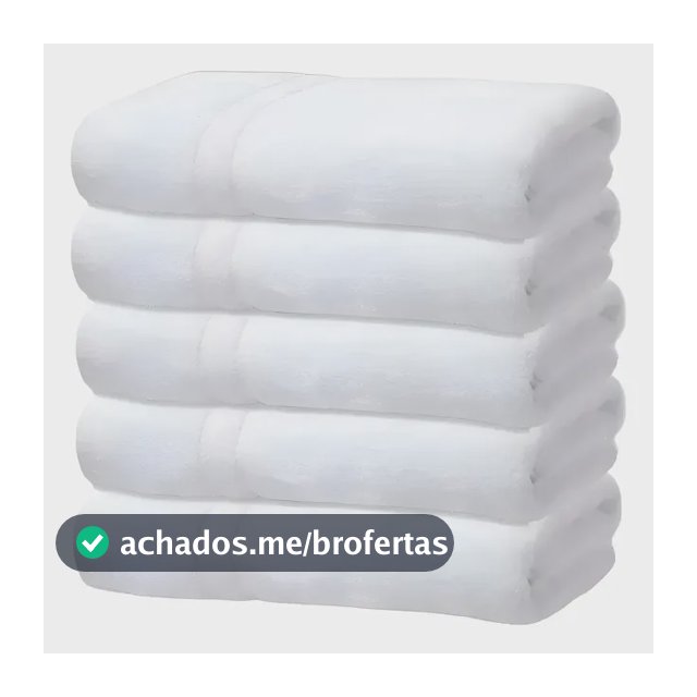Kit 5 Toalhas Banho Gigante Grossa Hotel Luxo 75x150cm 480g Branco Hotel