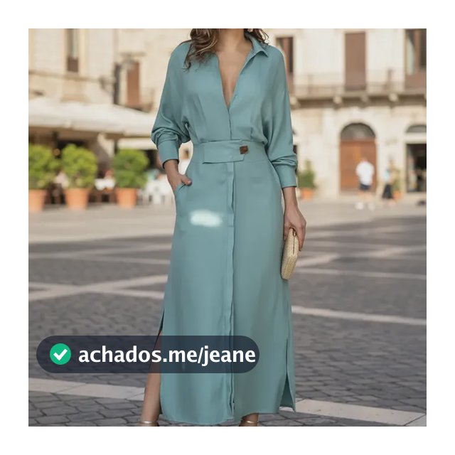I Vestidos Feminino De Lapela De Manga Comprida De Cor
