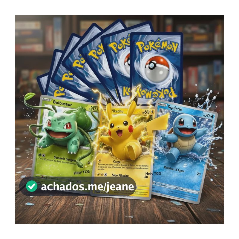 50 Cartas Pokémon Com 5 Cartas Brilhantes - Originais Copag 50 Cartas Pokémon Com 5 Cartas Brilhantes - Originais Copag Português