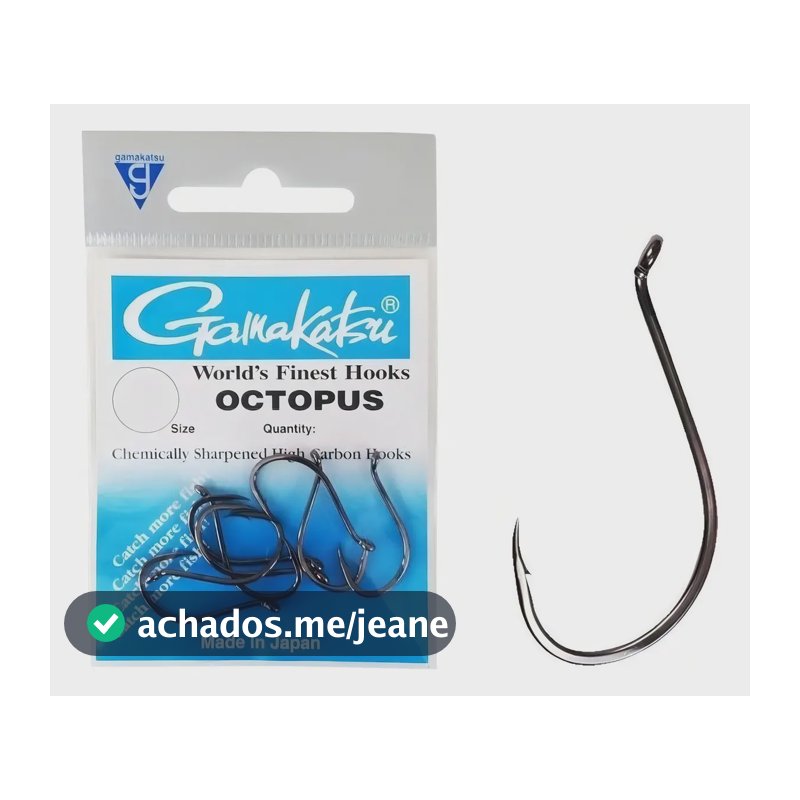 Anzol Pesca Gamakatsu Octopus 2/0 C/ 06 Unidades Japonês