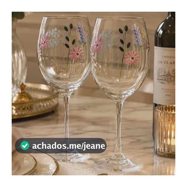 Conjunto 2 Taças Floralia 430ml Vidro - Wolff