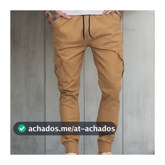 Calça Cargo Jogger Masculina 6 Bolsos Sarja Casual Slim