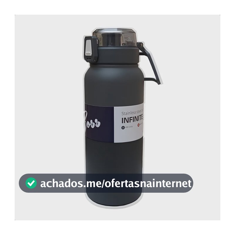 Garrafa Isotérmica Inox Vácuo Premium Antivazamento 1 Litro Chumbo