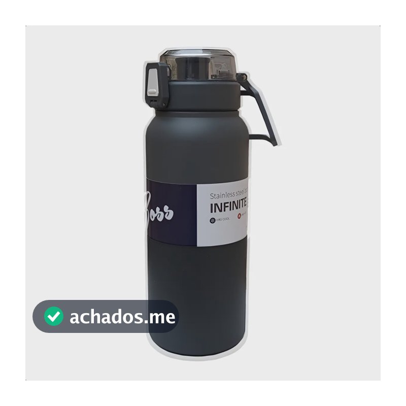 Garrafa Isotérmica Inox Vácuo Premium Antivazamento 1 Litro Chumbo