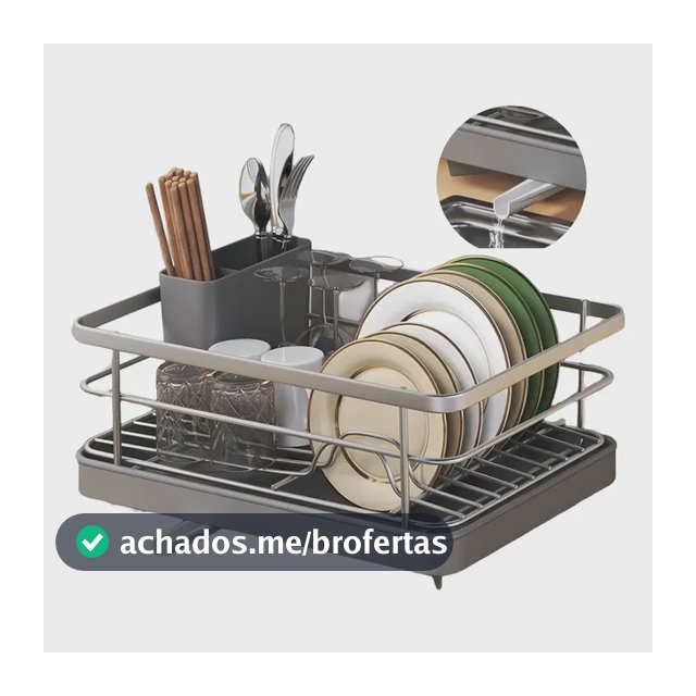 Escorredor De Louça Porta Inox Com 360° Automática Drenagem