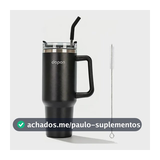 Copo Térmico Dapon 1200ml Inox Com Canudo Tampa Vedada Quente E Frio Cor Preto